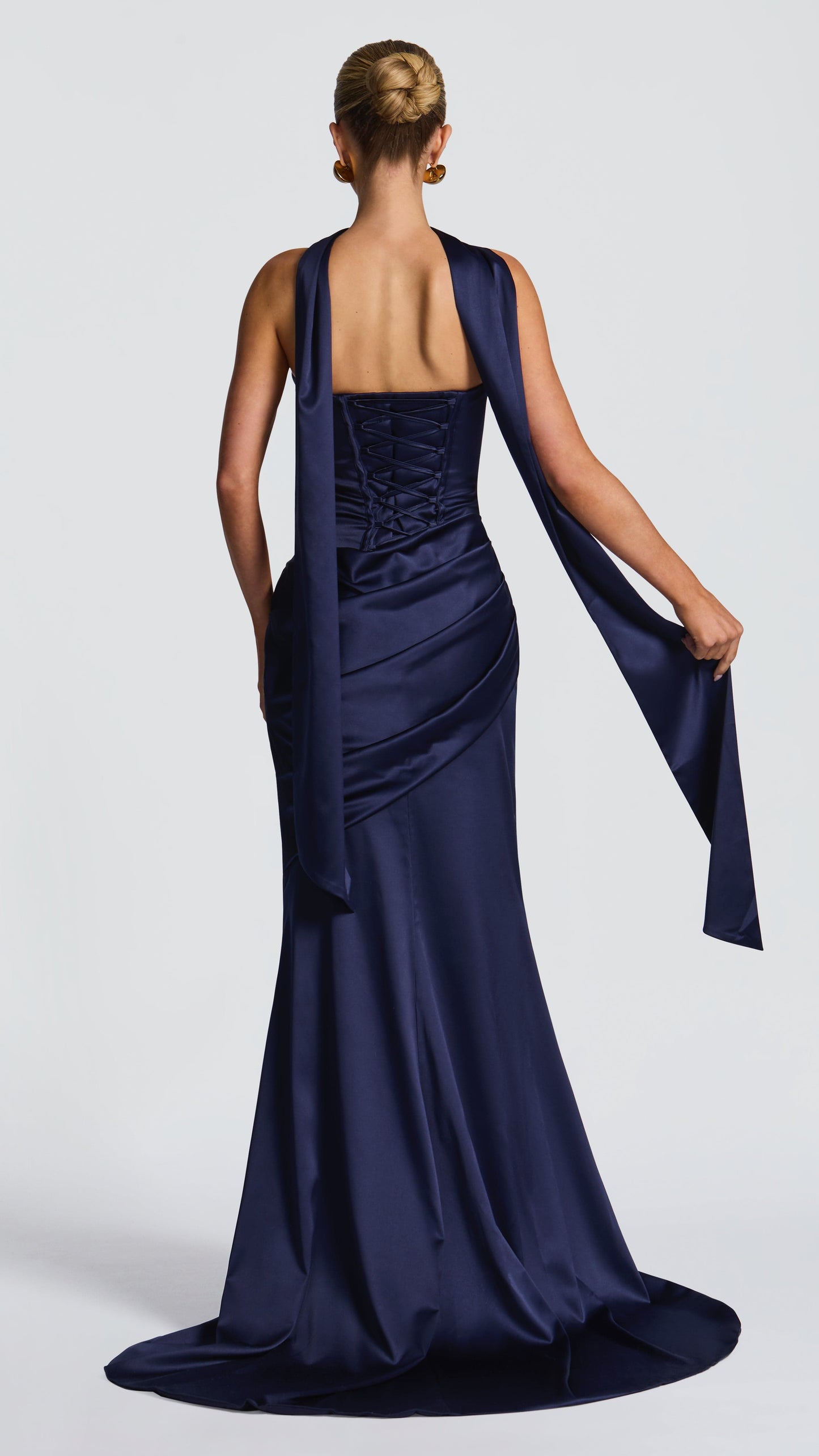 MAISON AVELORE KENSINGTON ICON — Bustier Robe Longue Corset (Bleu Marine)