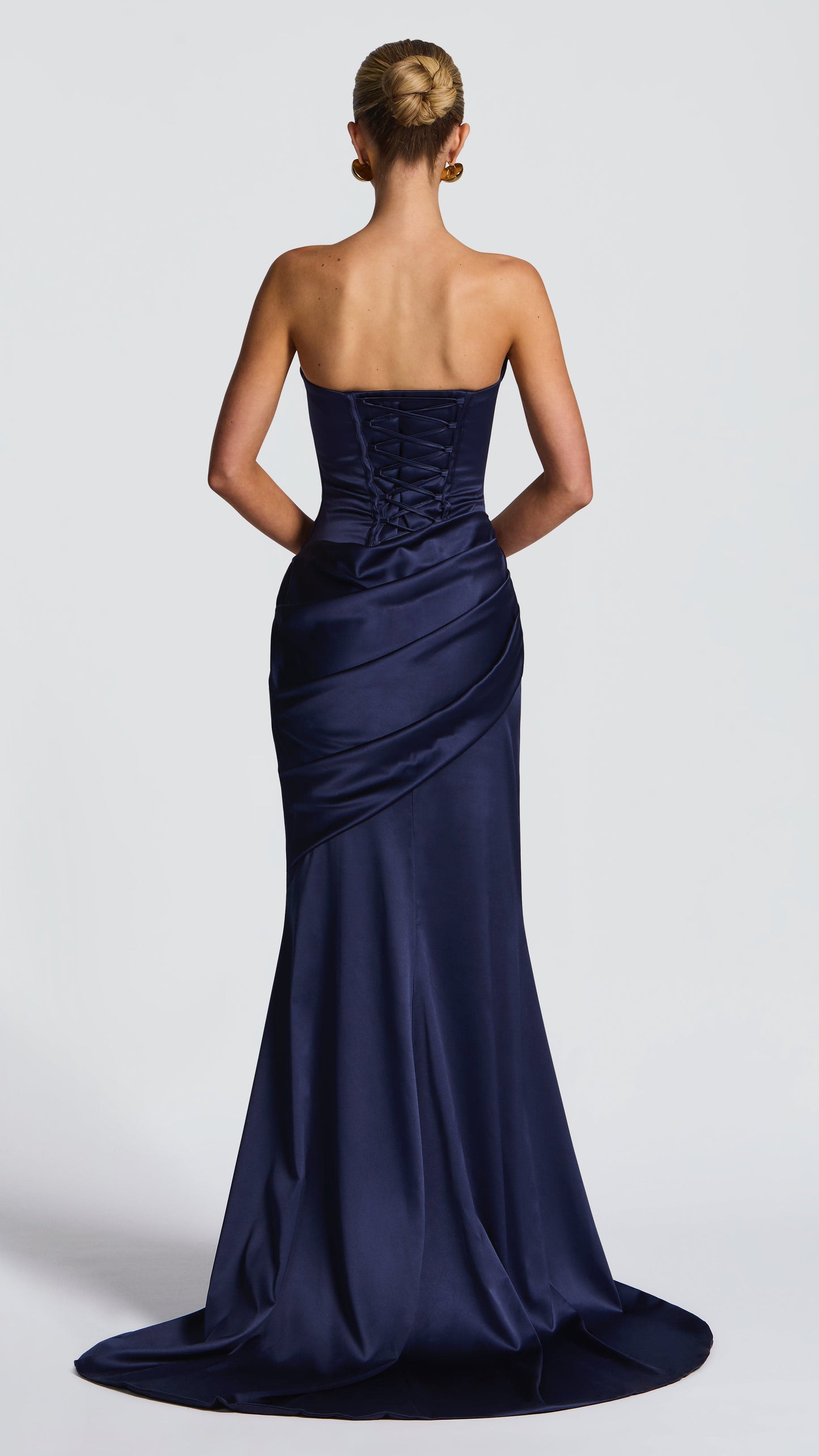 MAISON AVELORE KENSINGTON ICON — Bustier Robe Longue Corset (Bleu Marine)