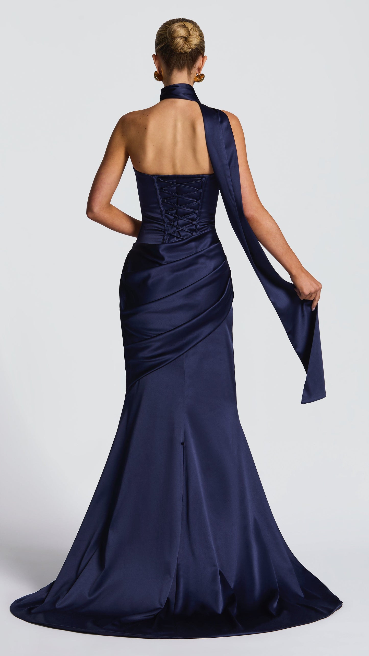 MAISON AVELORE KENSINGTON ICON — Bustier Robe Longue Corset (Bleu Marine)