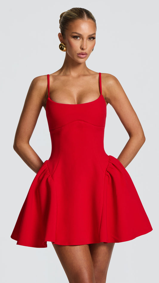 MAISON AVELORE KIAH ICON — Mini Robe Structurée (Rouge)