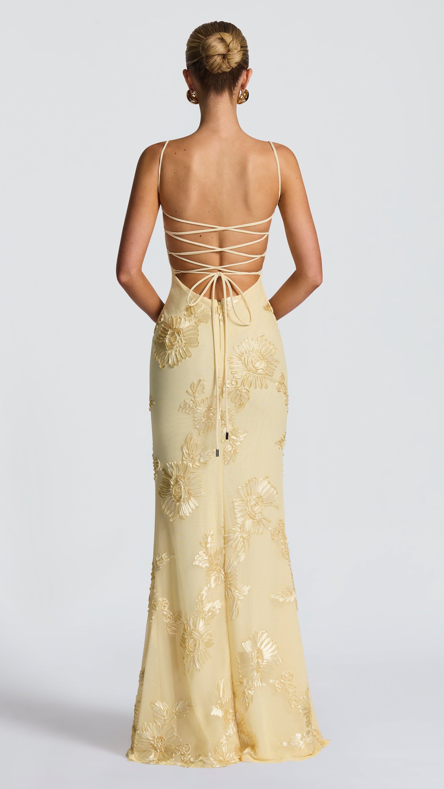 MAISON AVELORE NEFERTITI ICON — Citron Florale Robe Longue Invitée Mariage