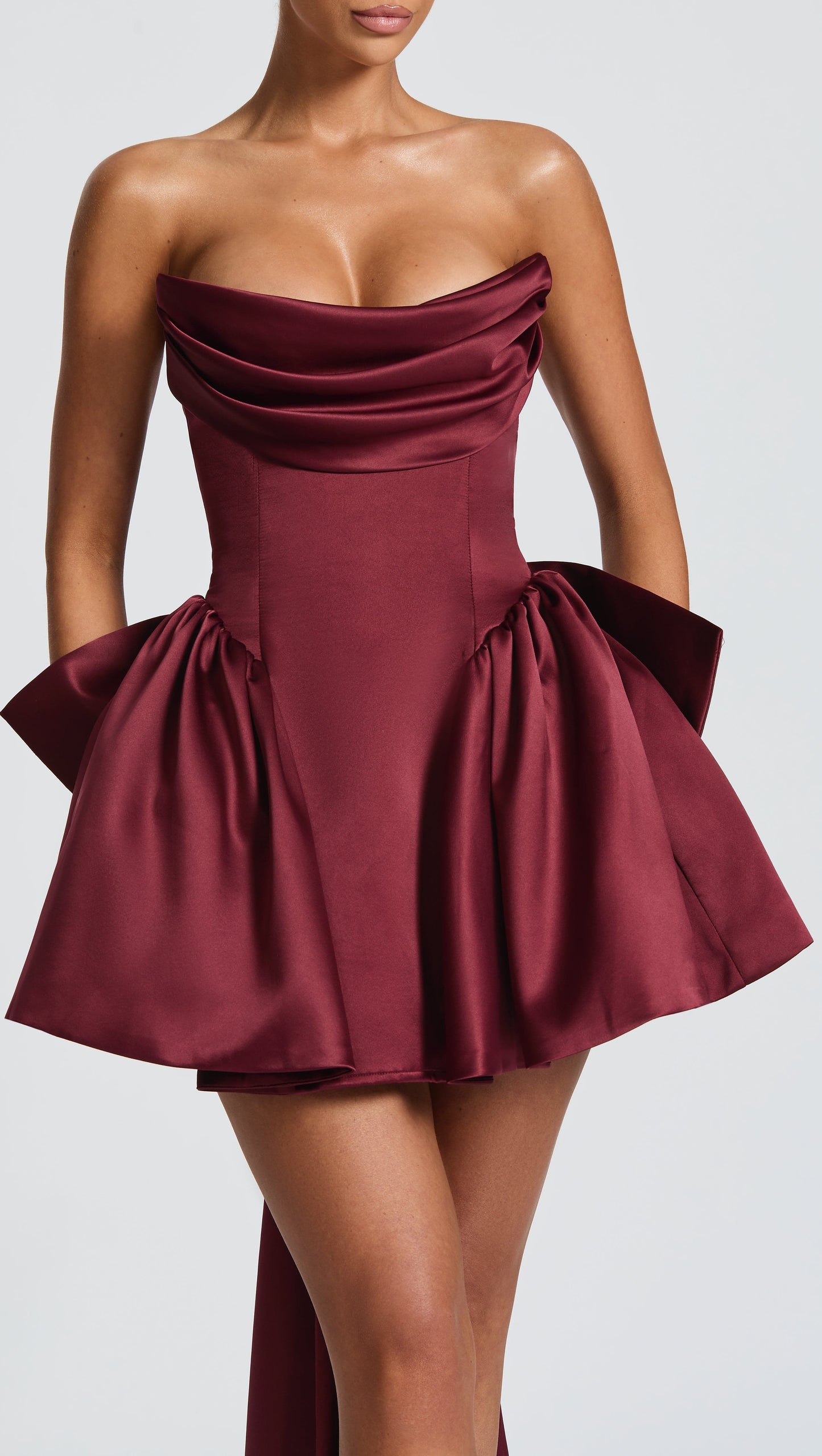 MAISON AVELORE TRINITY ICON — Bustier Mini Robe Corset (Cherry Lacquer)
