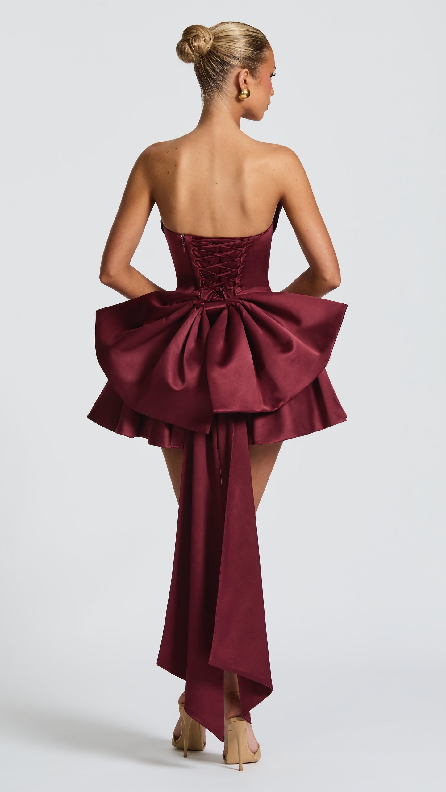 MAISON AVELORE TRINITY ICON — Bustier Mini Robe Corset (Cherry Lacquer)