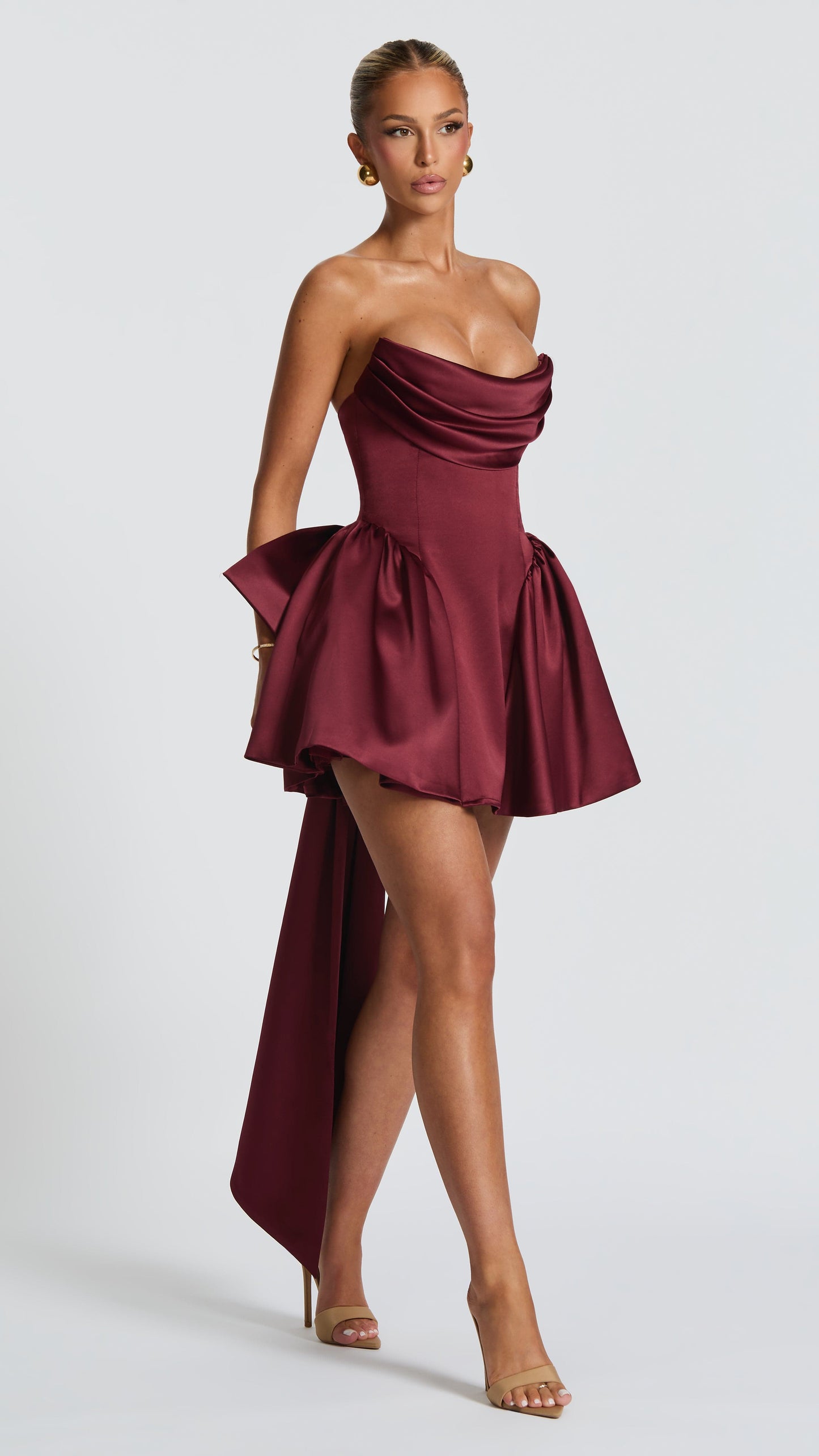 MAISON AVELORE TRINITY ICON — Bustier Mini Robe Corset (Cherry Lacquer)