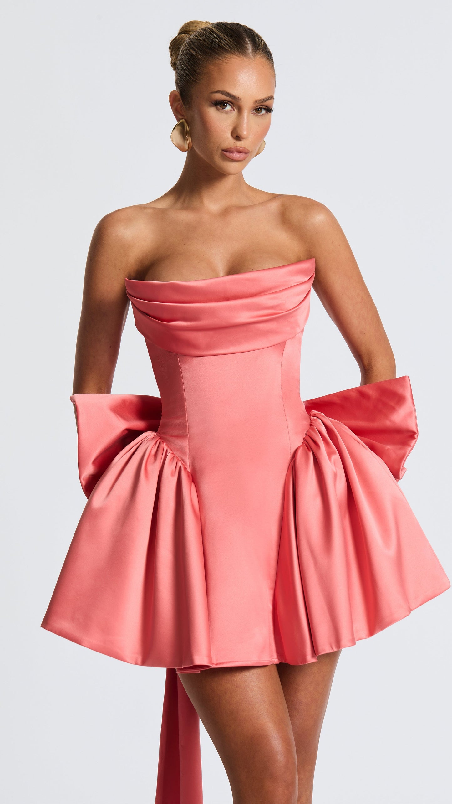 MAISON AVELORE TRINITY ICON — Bustier Mini Robe Corset (Rose Corail)