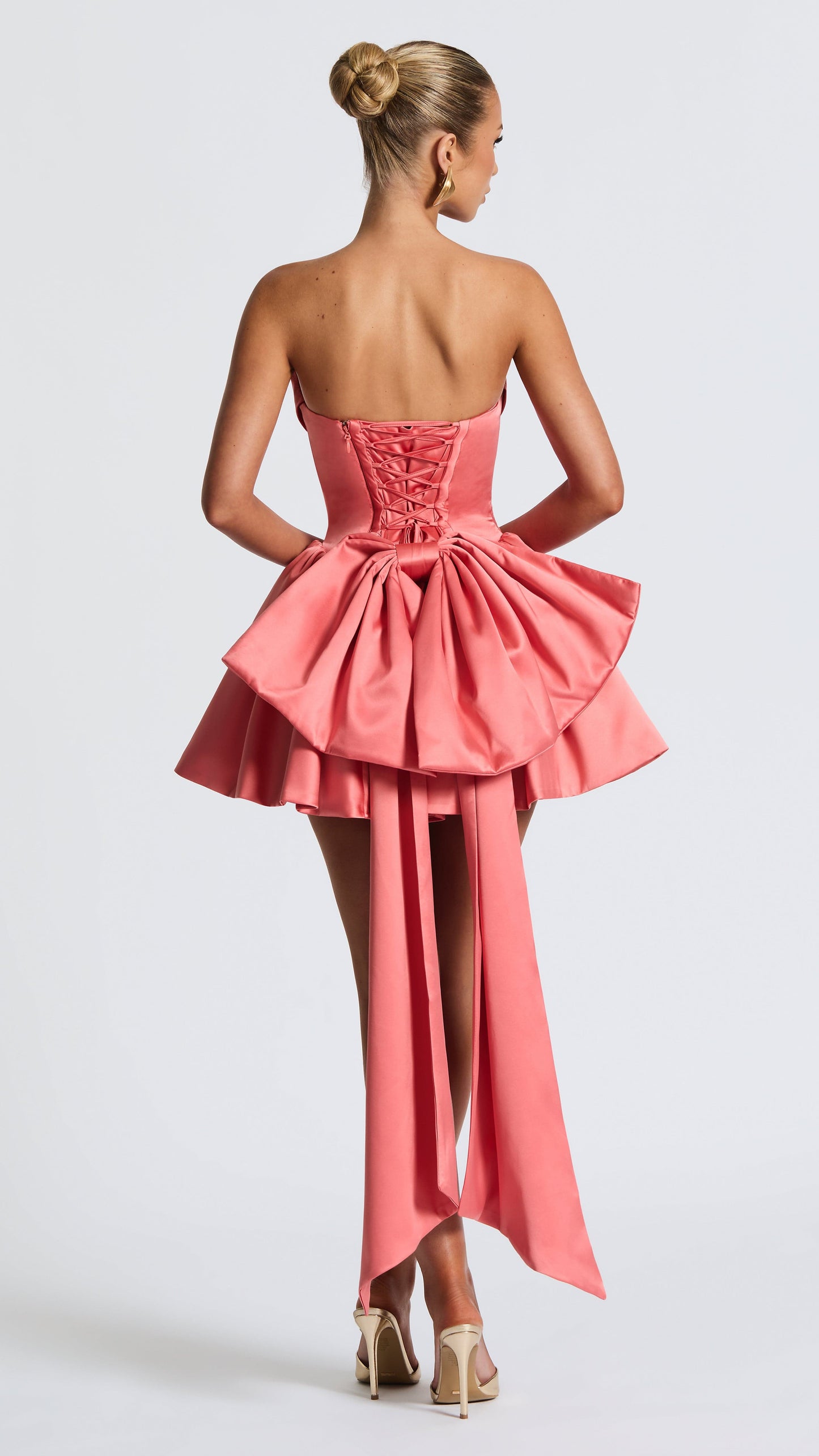 MAISON AVELORE TRINITY ICON — Bustier Mini Robe Corset (Rose Corail)