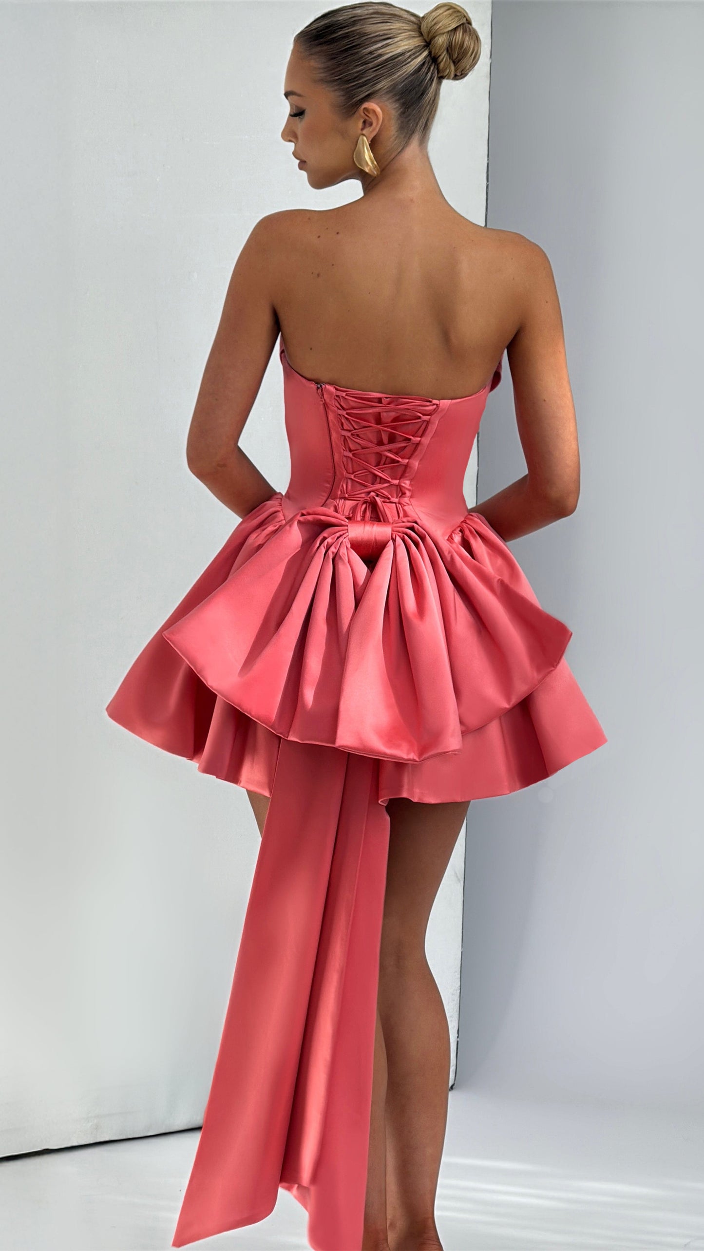 MAISON AVELORE TRINITY ICON — Bustier Mini Robe Corset (Rose Corail)