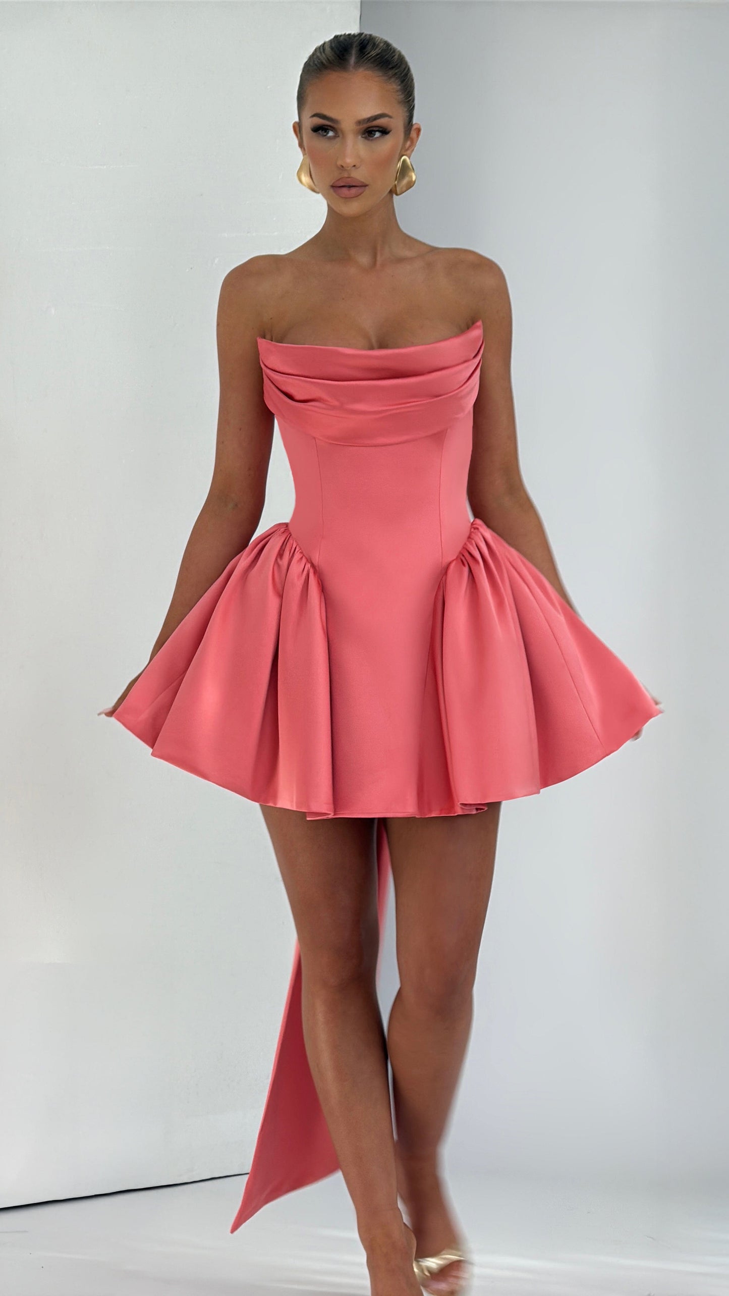 MAISON AVELORE TRINITY ICON — Bustier Mini Robe Corset (Rose Corail)