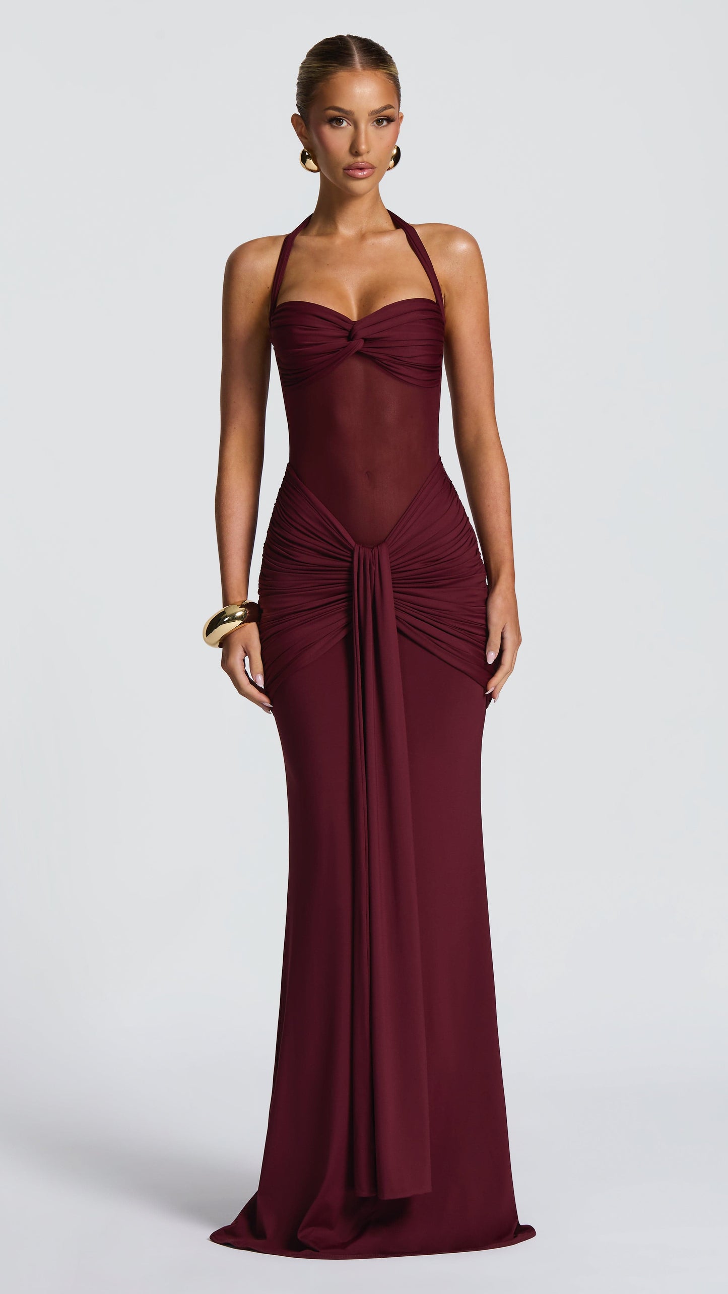 MAISON AVELORE VIXEN ICON — Robe Longue Licou (Cherry Lacquer)