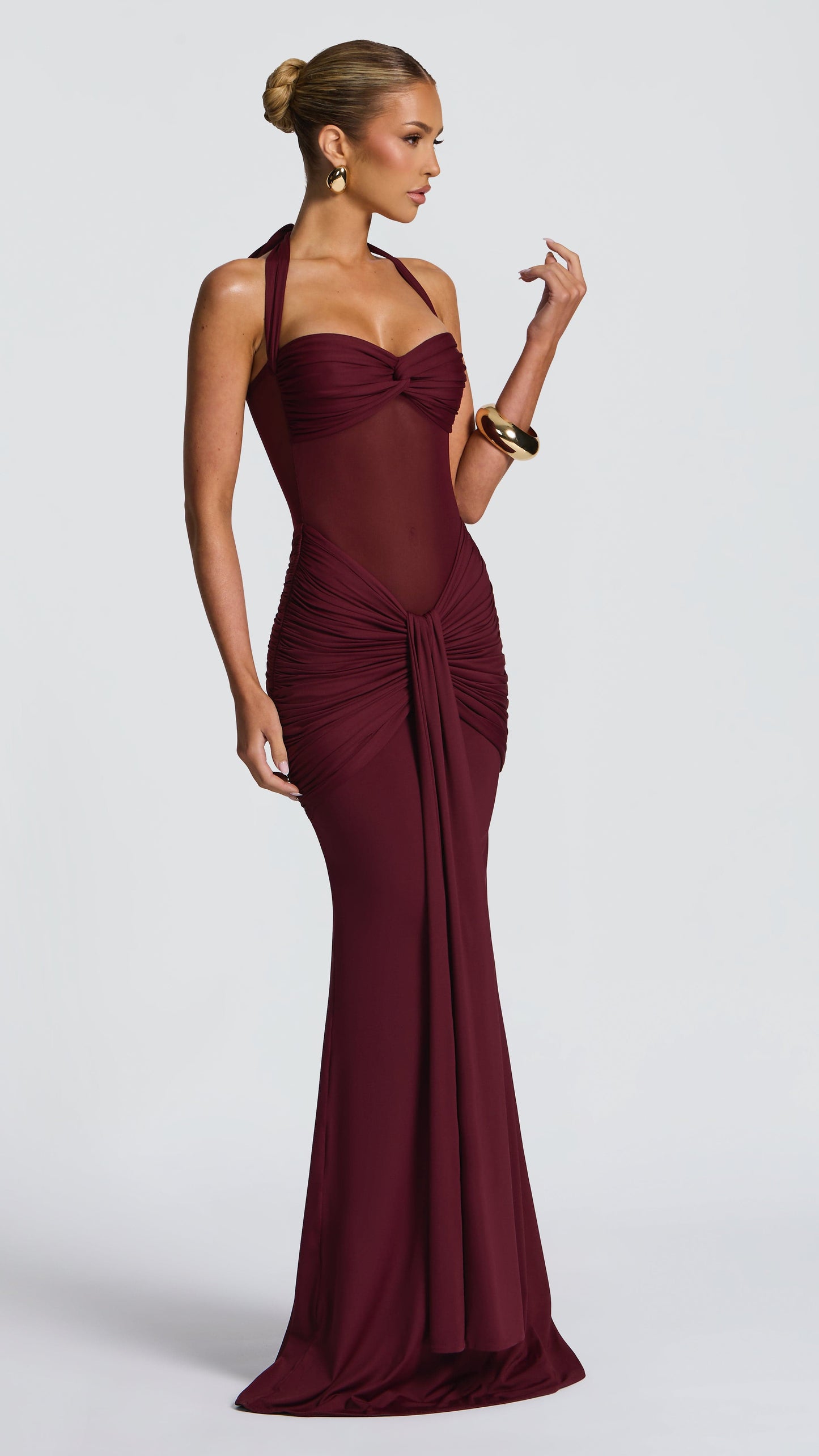 MAISON AVELORE VIXEN ICON — Robe Longue Licou (Cherry Lacquer)